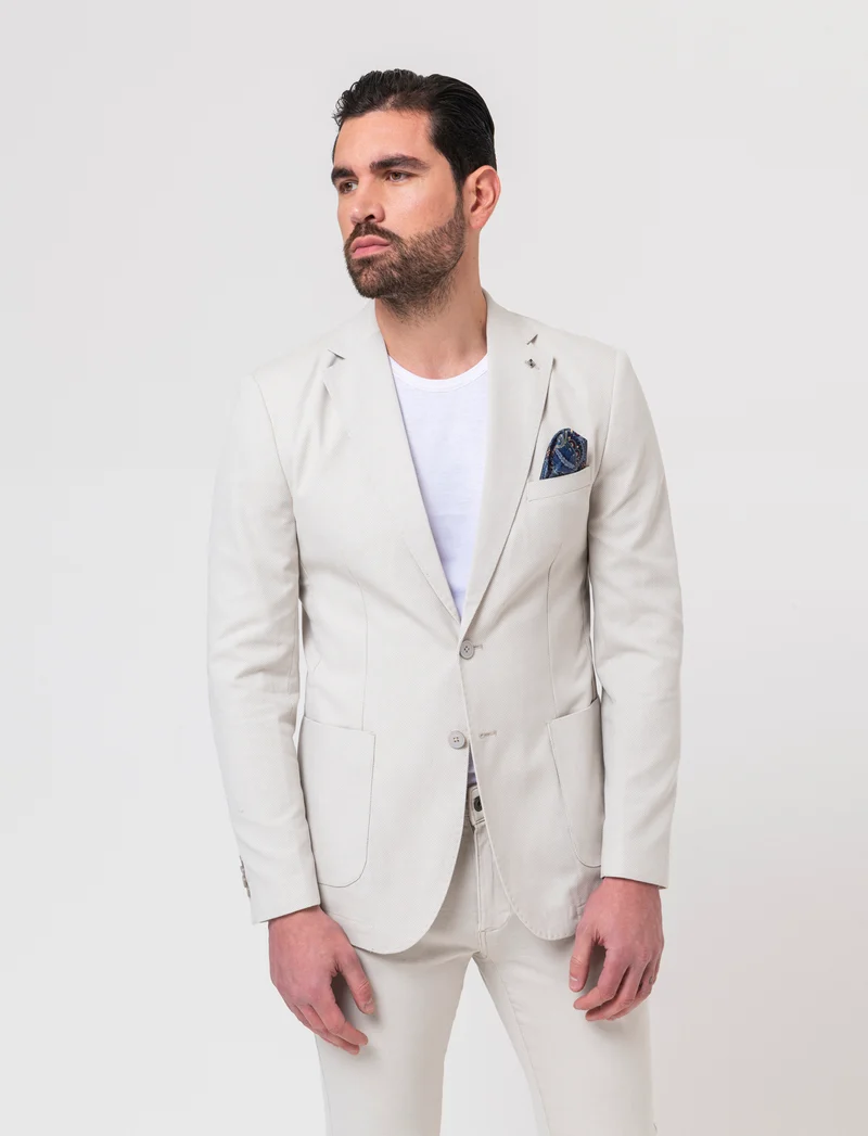 Blazer struttura occhio di pernice da uomo - Beige