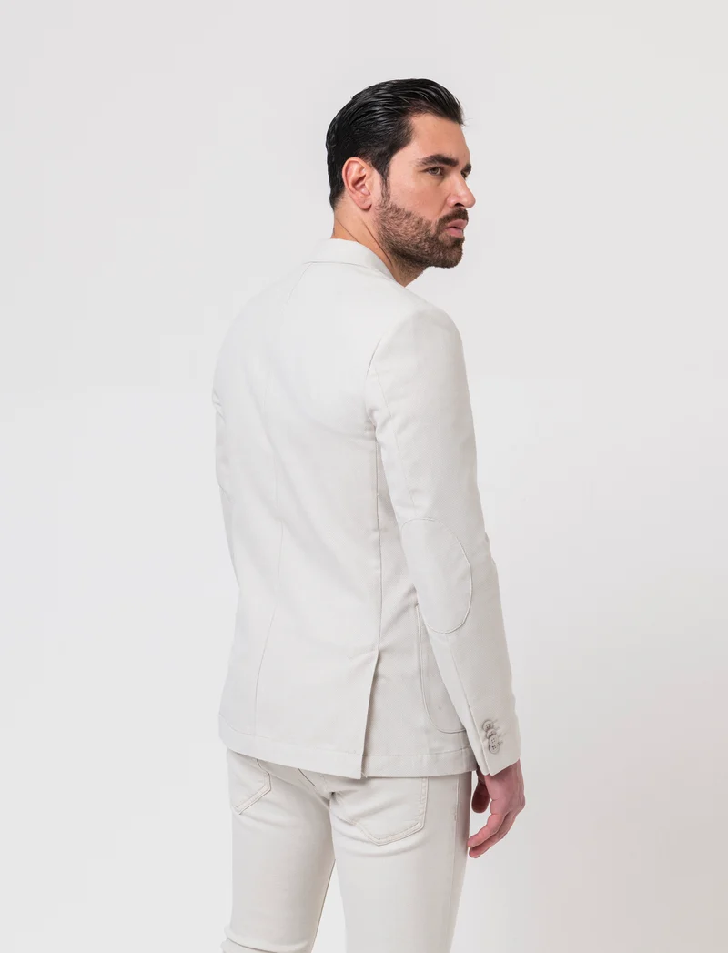 Blazer struttura occhio di pernice da uomo - Beige