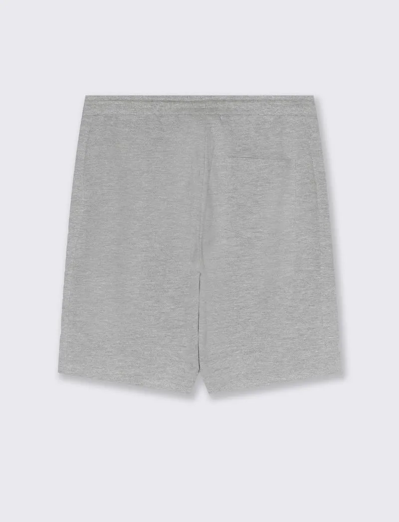 Bermuda in piquet con vita jogger da uomo - Grigio mel.