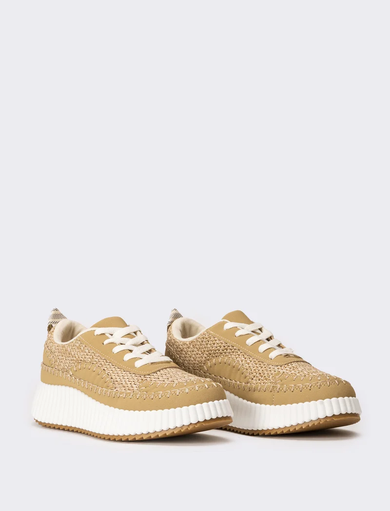 Sneakers in rafia da donna - Beige