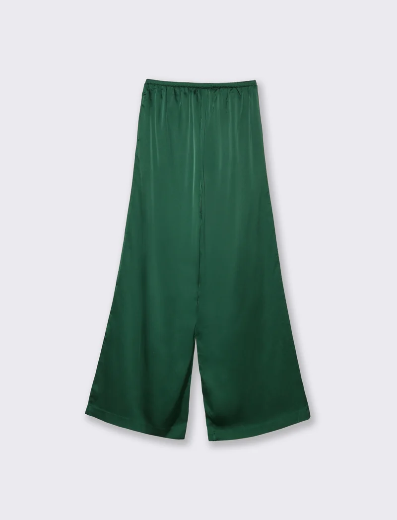 Pantalone con elastico e culisse da donna - Verde