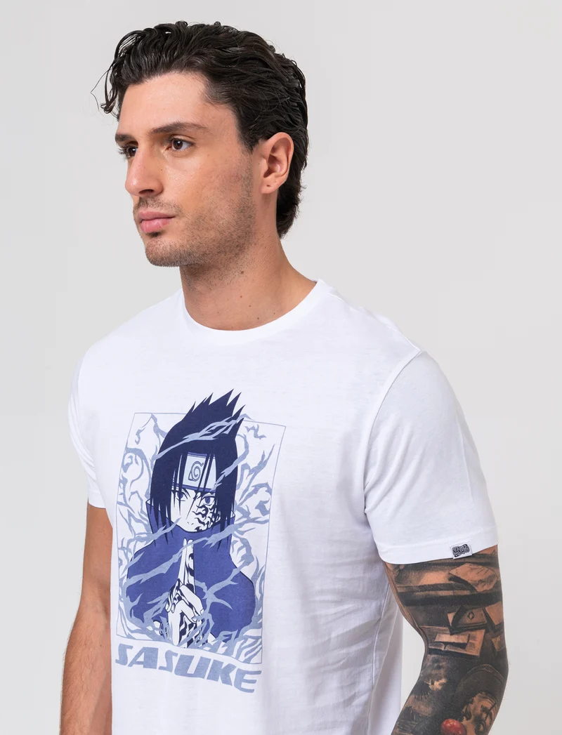 T-shirt stampa naruto da uomo - Bianco