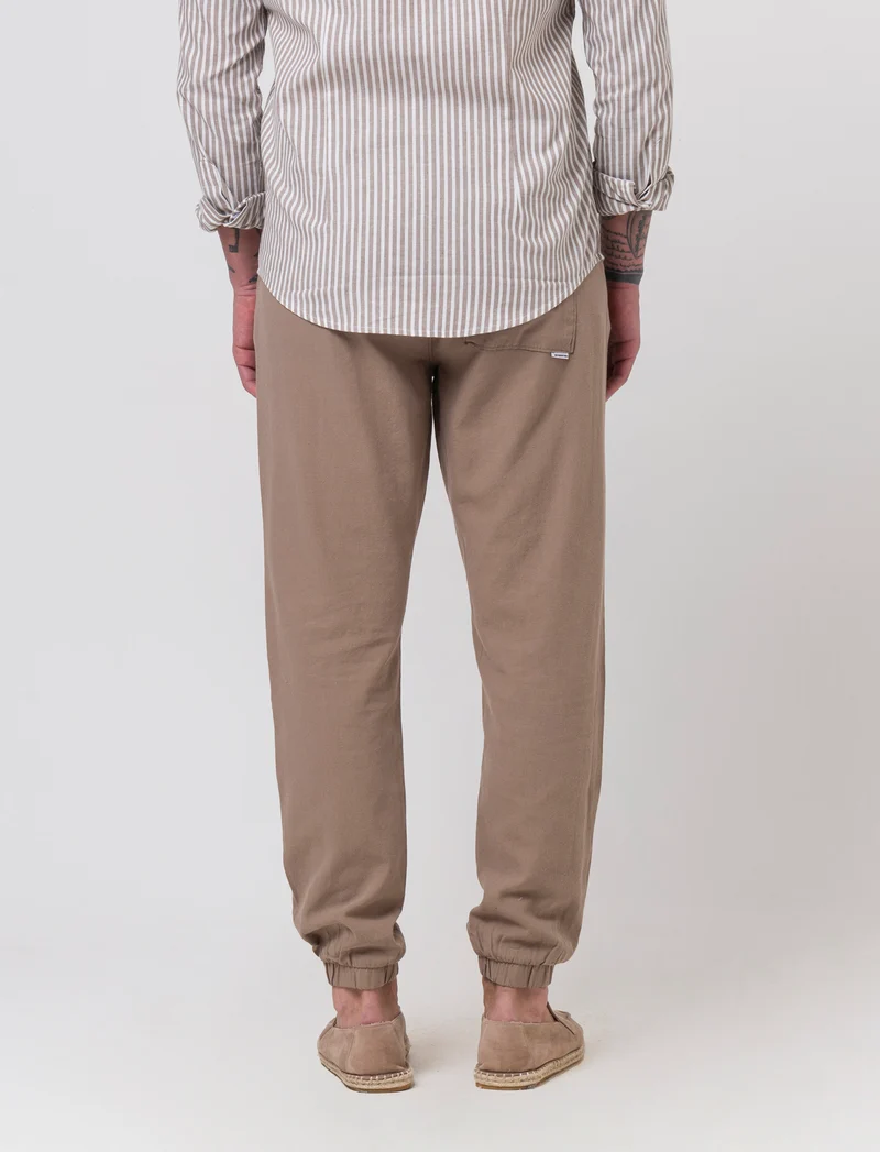Pantaloni jogger tessuto strutturato da uomo - Grigio tortora