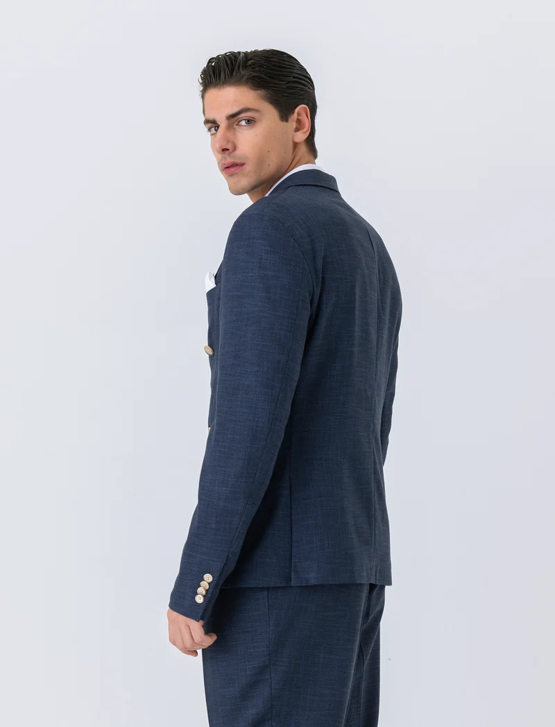 Blazer doppio petto da completo formal fit da uomo - Blu