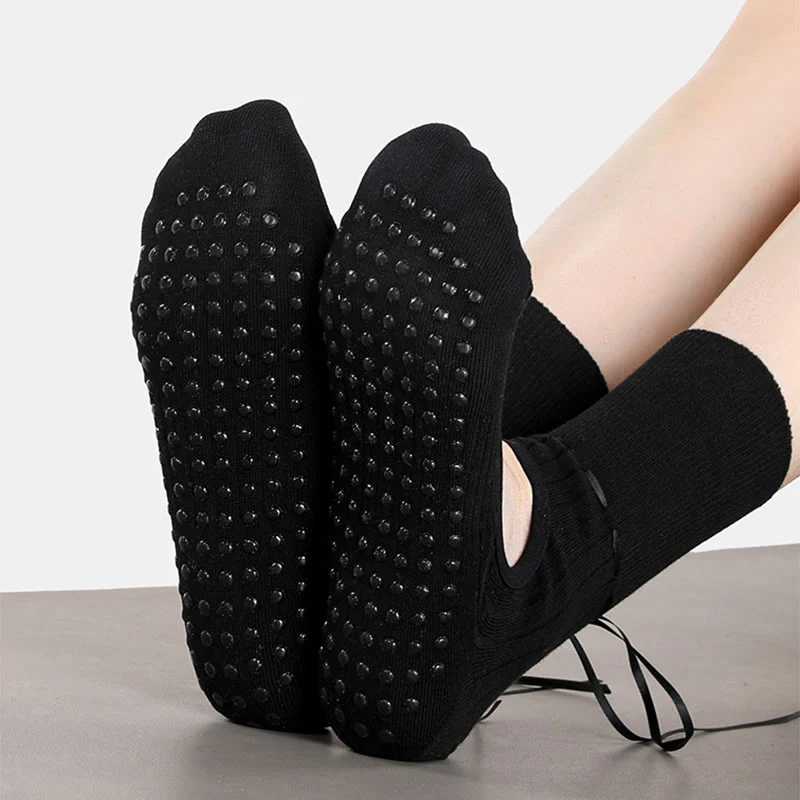 Olivenorma Rückenfreie Pilates-Socken mit verstellbarem Riemen, atmungsaktiv, weich und komfortabel – ideal für Damen.