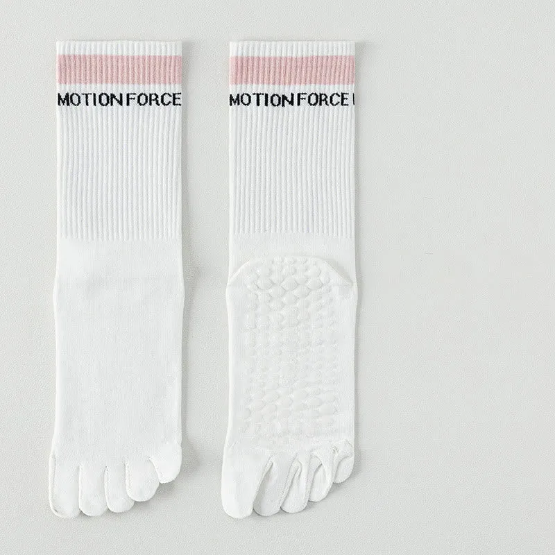 Olivenorma Silikon-Zehensocken mit rutschfester Zehentrennung, mittelhoch, für Pilates, Barre und Fitness, atmungsaktiv, mit fünf Zehen für optimalen Halt, Yoga-Socken
