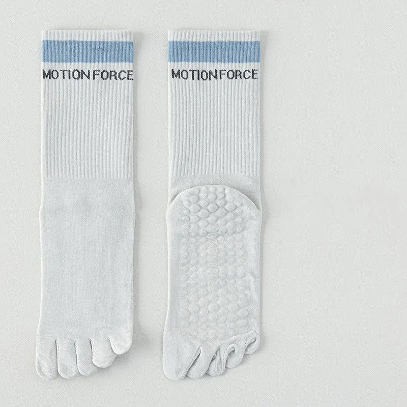 Olivenorma Silikon-Zehensocken mit rutschfester Zehentrennung, mittelhoch, für Pilates, Barre und Fitness, atmungsaktiv, mit fünf Zehen für optimalen Halt, Yoga-Socken