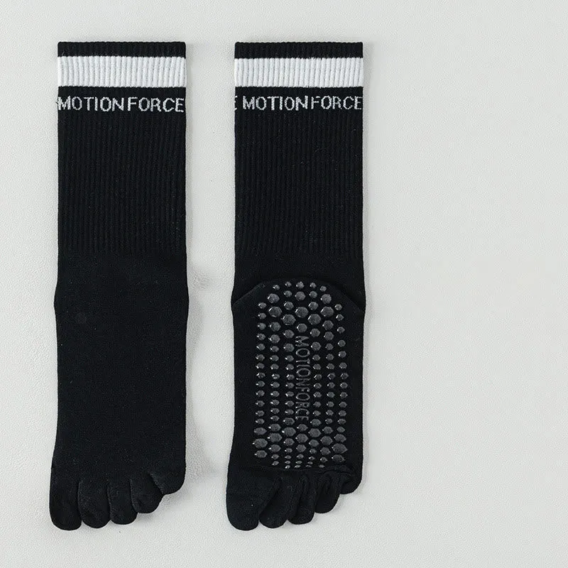 Olivenorma Silikon-Zehensocken mit rutschfester Zehentrennung, mittelhoch, für Pilates, Barre und Fitness, atmungsaktiv, mit fünf Zehen für optimalen Halt, Yoga-Socken