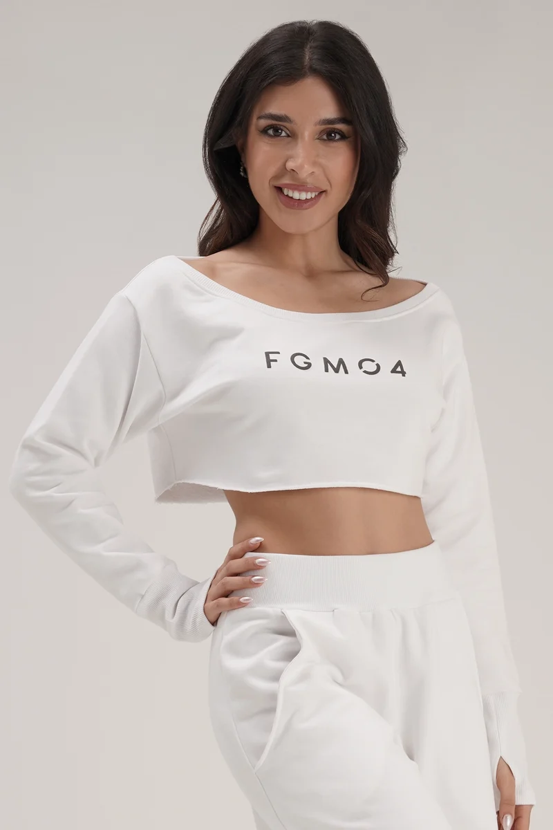 Felpa Mini Crop Ikonic Bianco