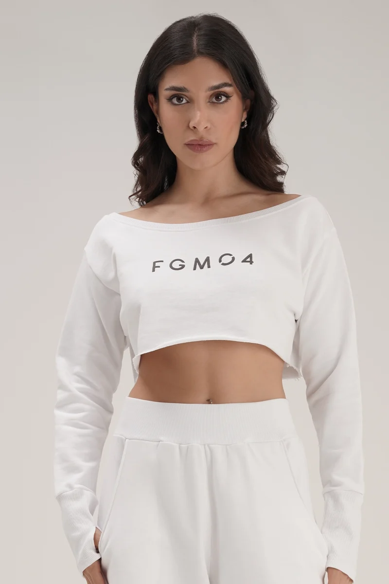 Felpa Mini Crop Ikonic Bianco