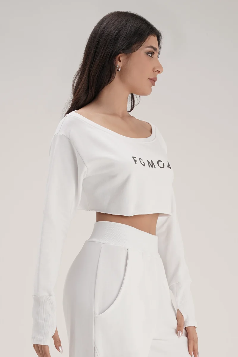 Felpa Mini Crop Ikonic Bianco
