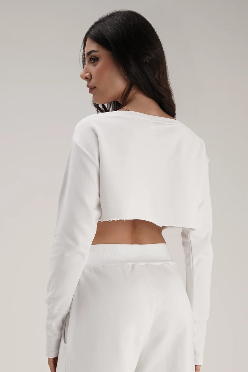 Felpa Mini Crop Ikonic Bianco