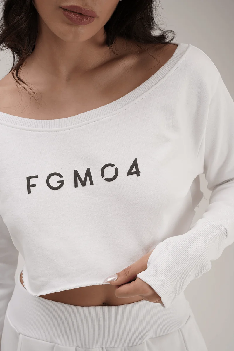 Felpa Mini Crop Ikonic Bianco