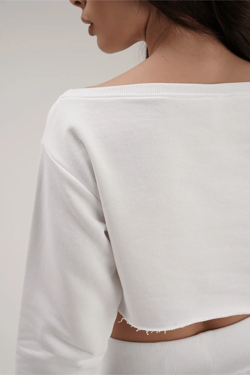Felpa Mini Crop Ikonic Bianco