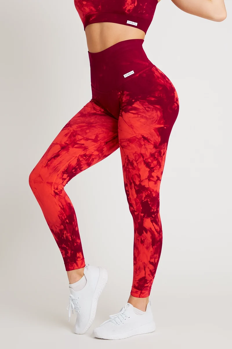 Leggings Push Up Maltinto Rosso Inferno