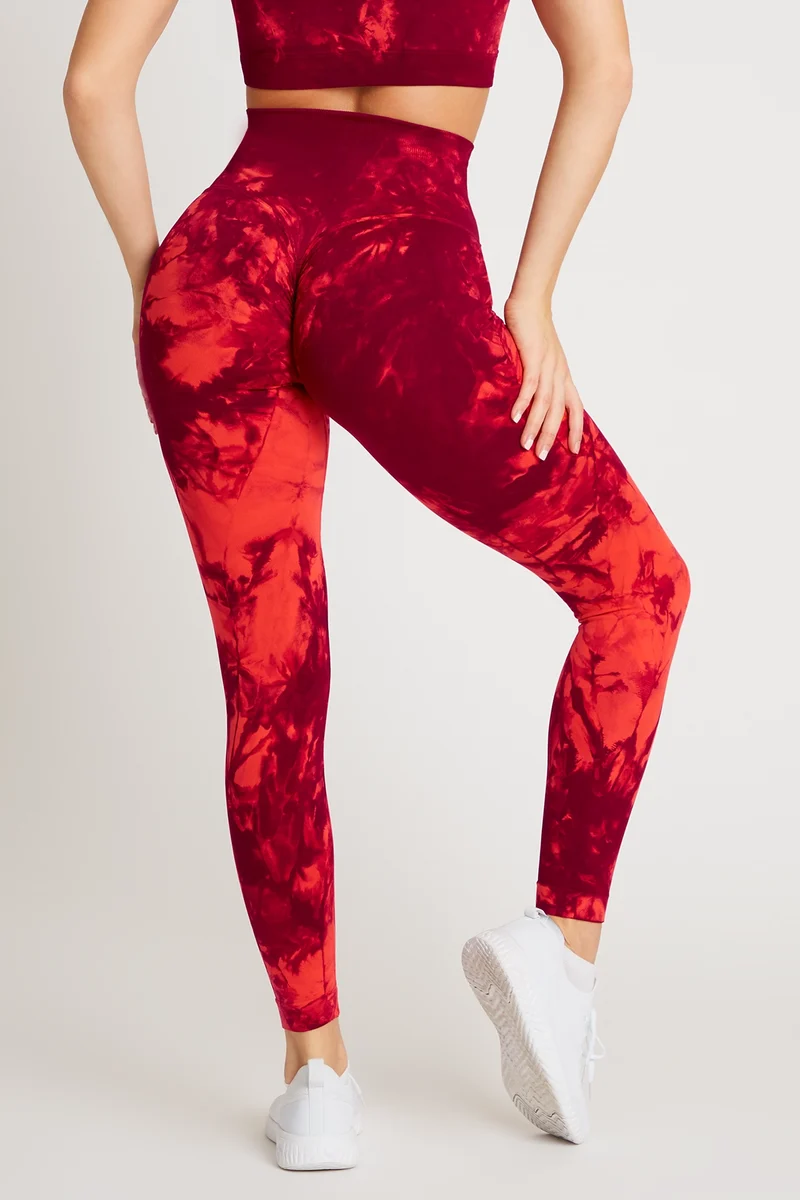 Leggings Push Up Maltinto Rosso Inferno