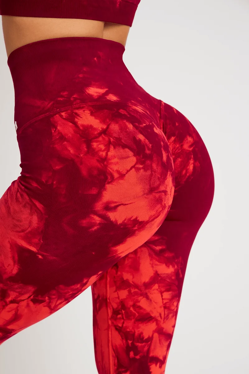 Leggings Push Up Maltinto Rosso Inferno