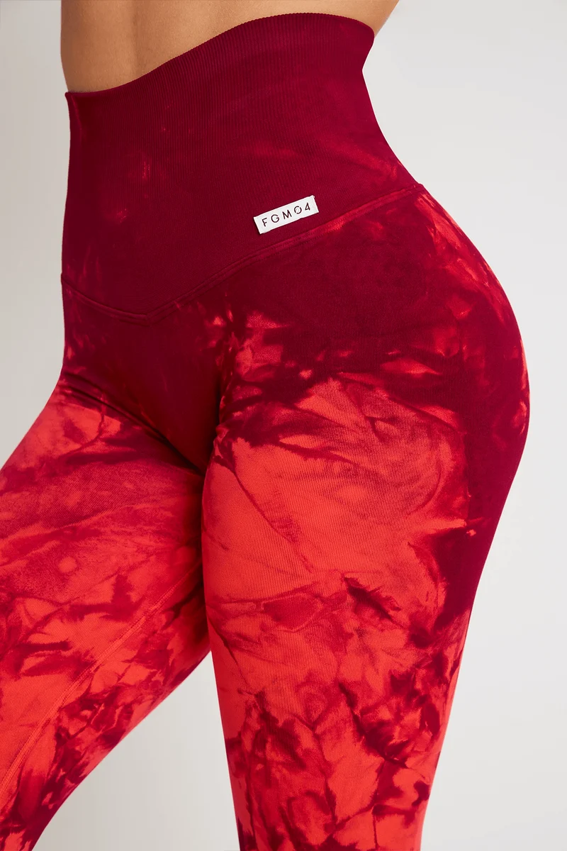 Leggings Push Up Maltinto Rosso Inferno