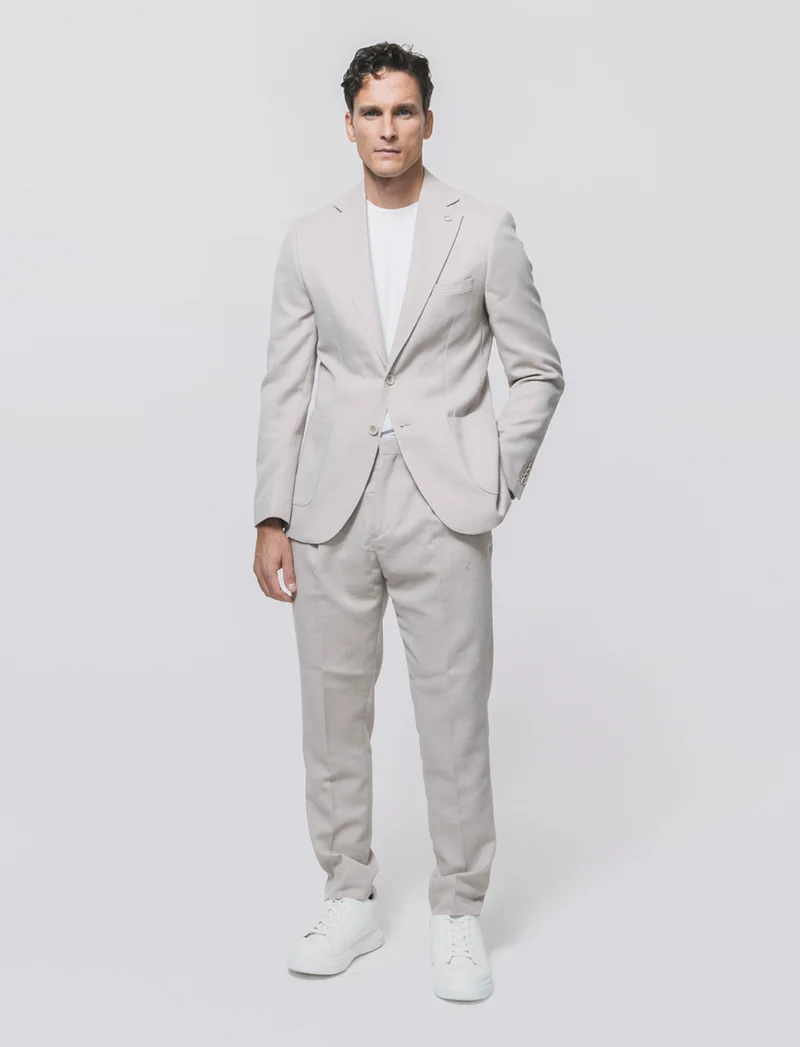 Pantaloni Oxford Formal Fit con Tasche - Beige