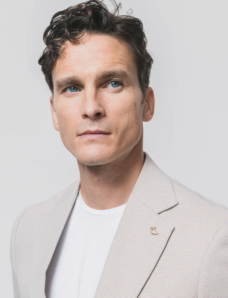Blazer Oxford con Colletto a Revers - Beige