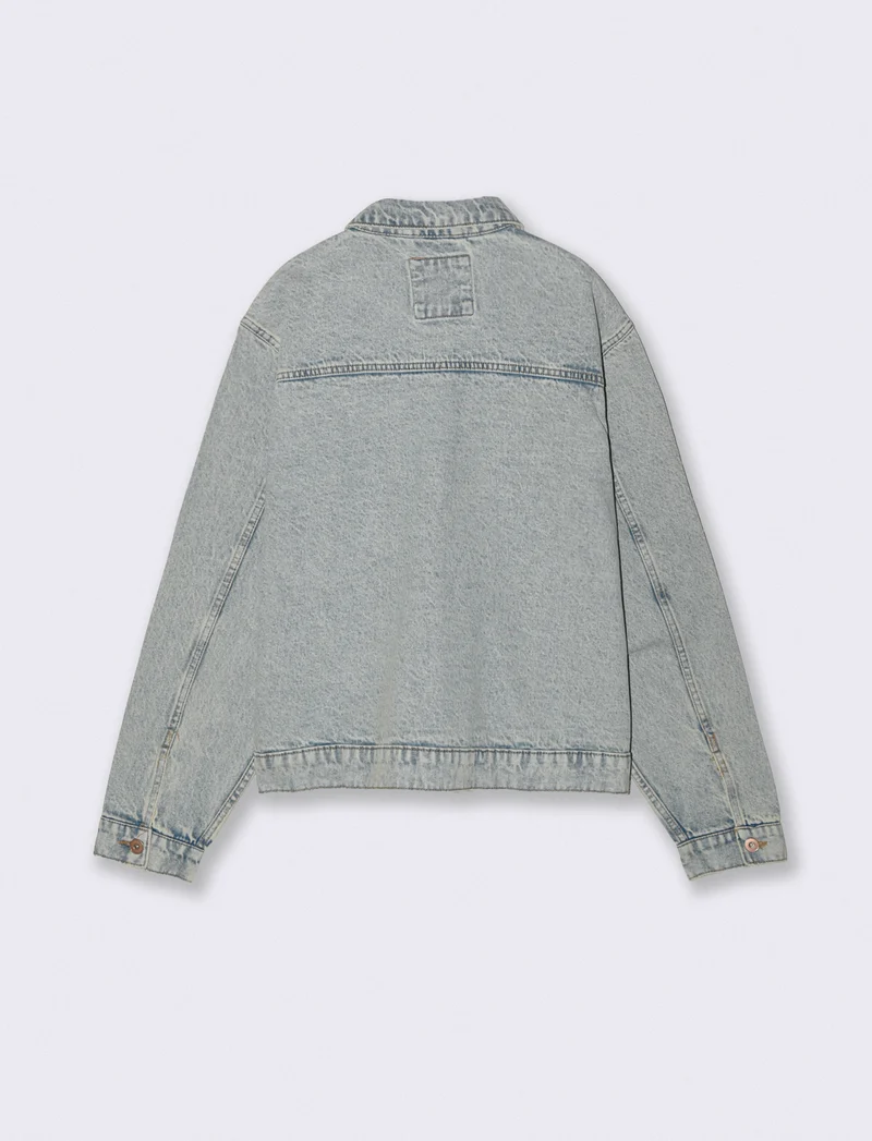 Giubbotto in denim effetto slavato - Denim chiaro