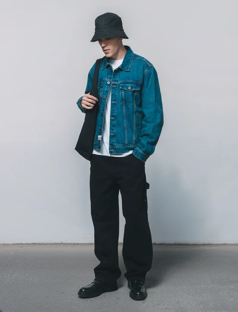 Giubbotto in denim effetto slavato - Denim