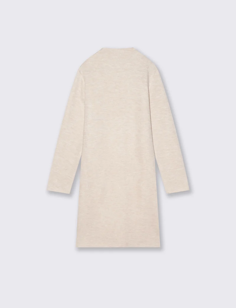 Abito in maglia con scollatura decorativa. - Bianco burro