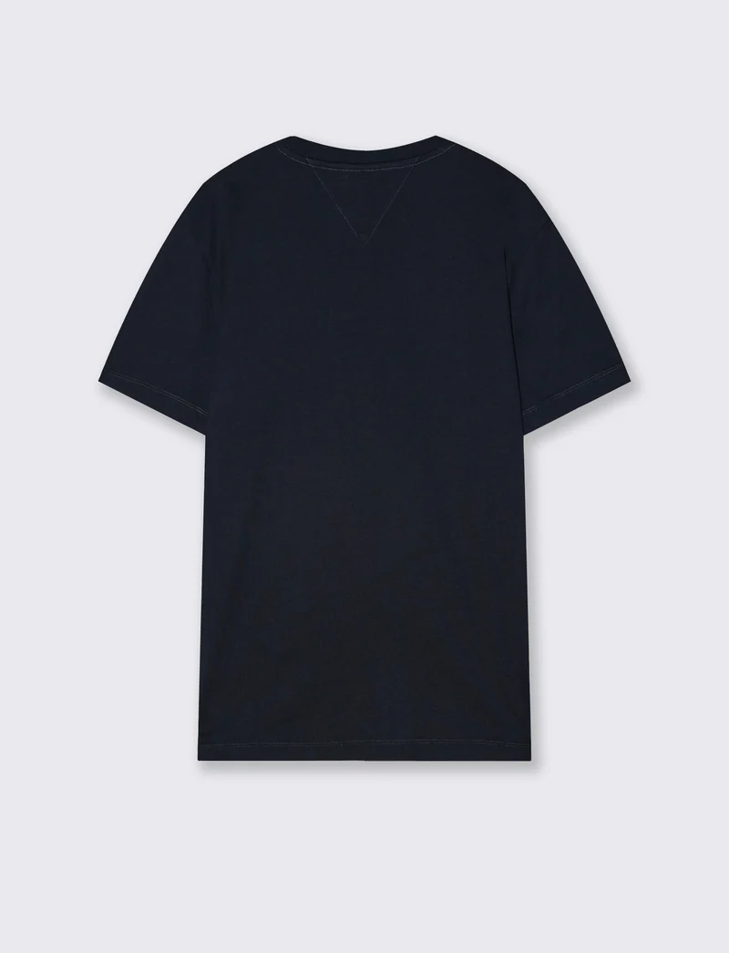 T-shirt con fascia e ricamo sul petto - Blu