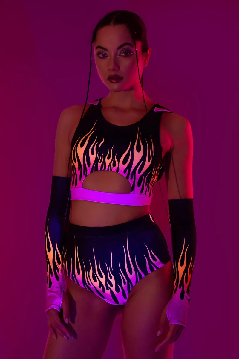 Firestarter Magenta Long Belt Hooded Top