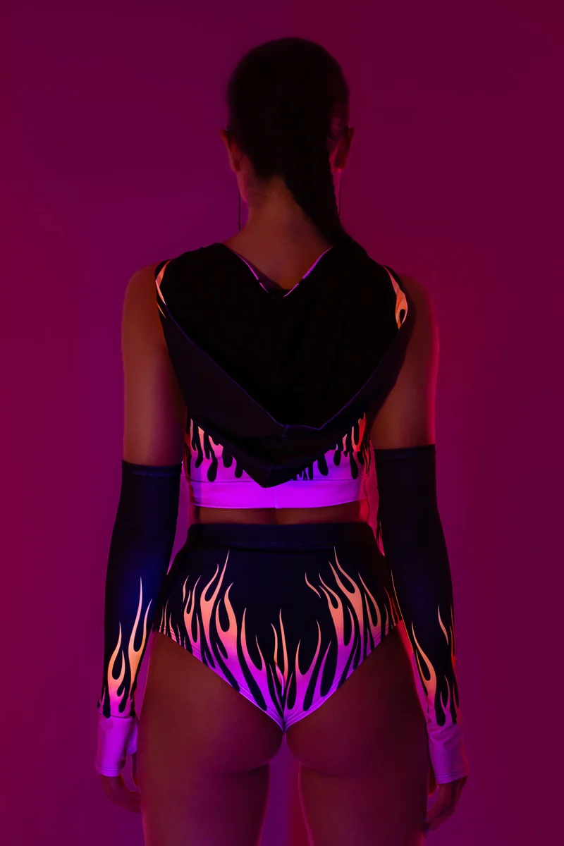 Firestarter Magenta Long Belt Hooded Top