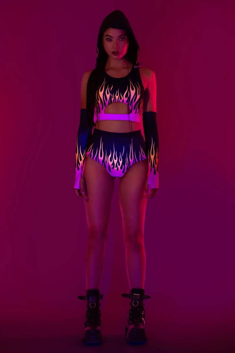 Firestarter Magenta Long Belt Hooded Top