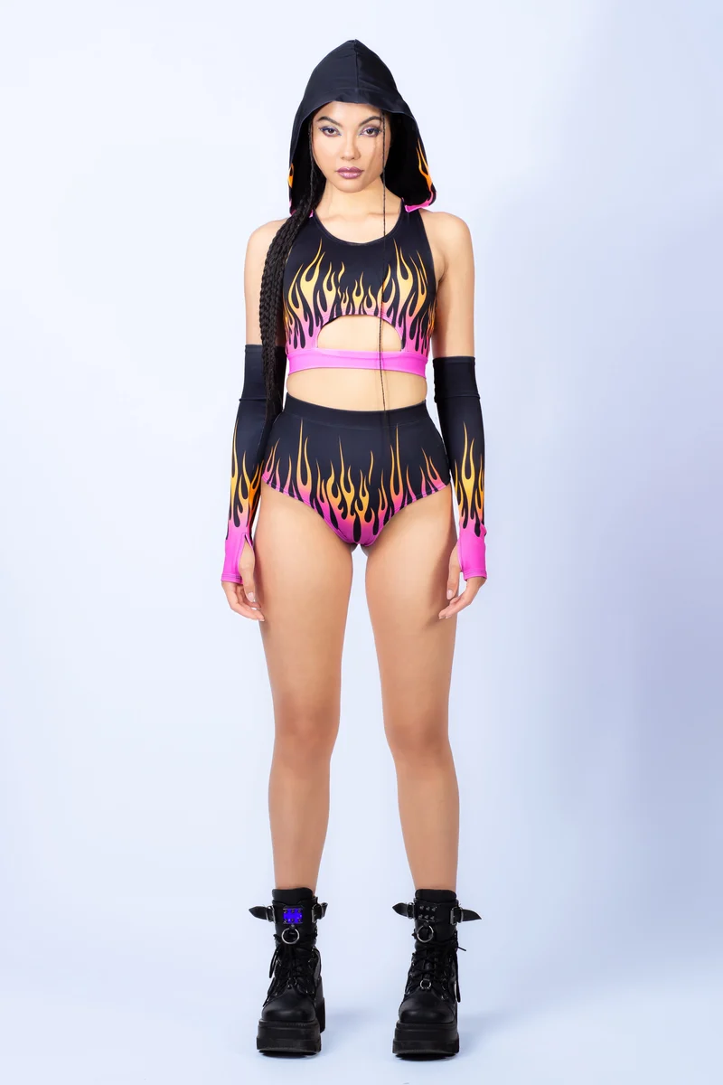 Firestarter Magenta Rave HW Shorts