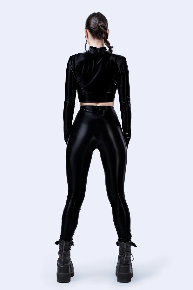 Starved For Glamour Long Sleeve Crop Top