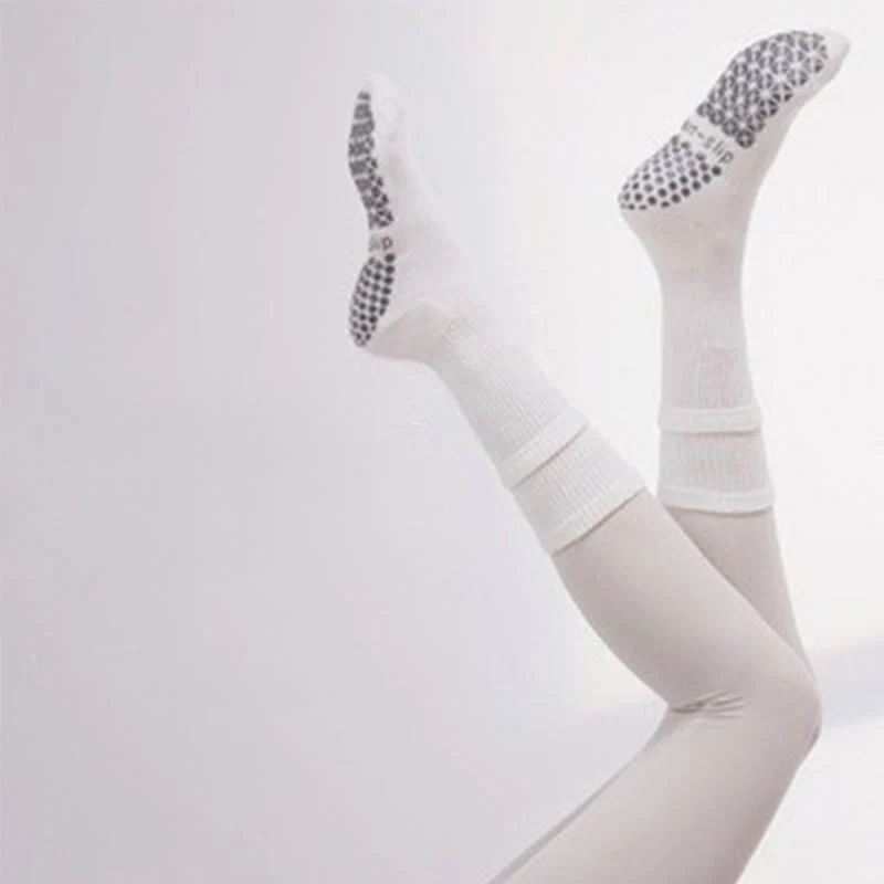 Olivenorma Bodengriff-Barre-Workout-Socken mit atmungsaktiver Baumwolle, Komfort und elastischer Unterstützung, mittelhoch, rutschfest, Pilates- und Yoga-Socken