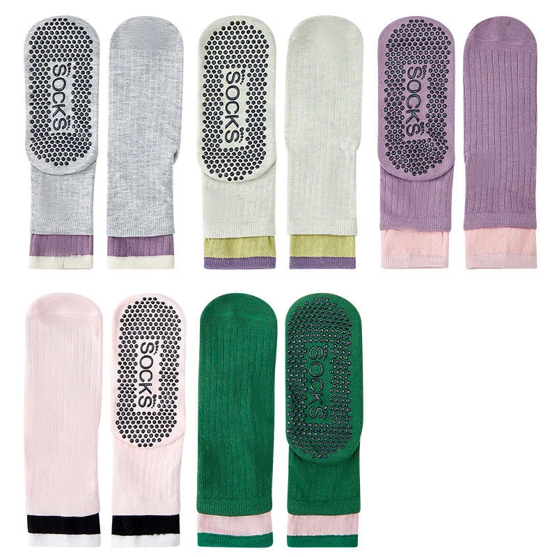 Olivenorma Bodengriff-Barre-Workout-Socken mit atmungsaktiver Baumwolle, Komfort und elastischer Unterstützung, mittelhoch, rutschfest, Pilates- und Yoga-Socken