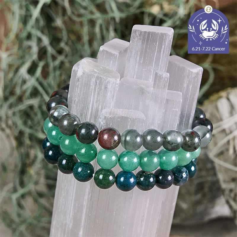 Olivenorma Krebs – 21. Juni – 22. Juli – Sternzeichen-Armbandset mit Kristallen