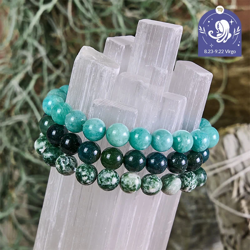 Olivenorma Jungfrau – 23. August – 22. September – Sternzeichen-Armbandset mit Kristallen