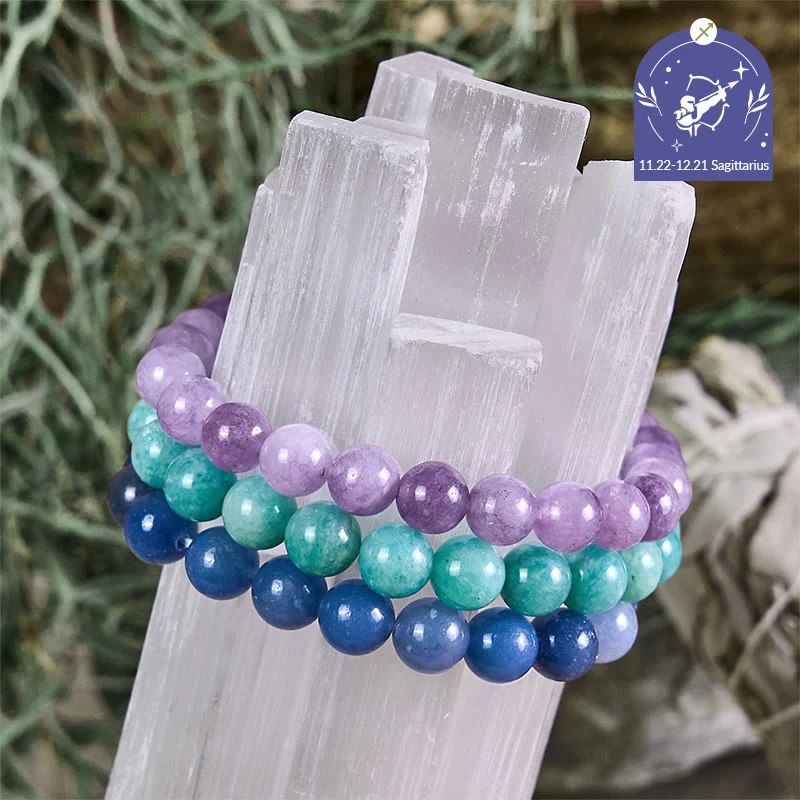 Olivenorma Schütze – 22. Nov. – 21. Dez. – Sternzeichen-Astrologie-Kristallarmband-Set