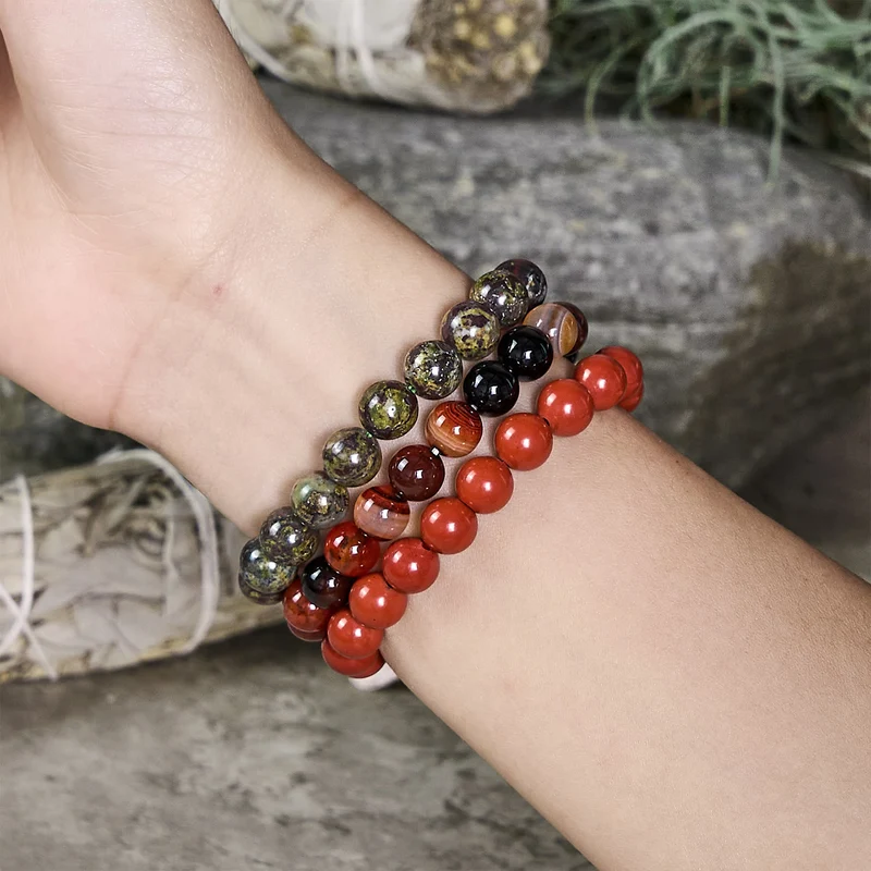 Olivenorma Widder (21. März – 19. April) – Sternzeichen-Armbandset mit Kristallen