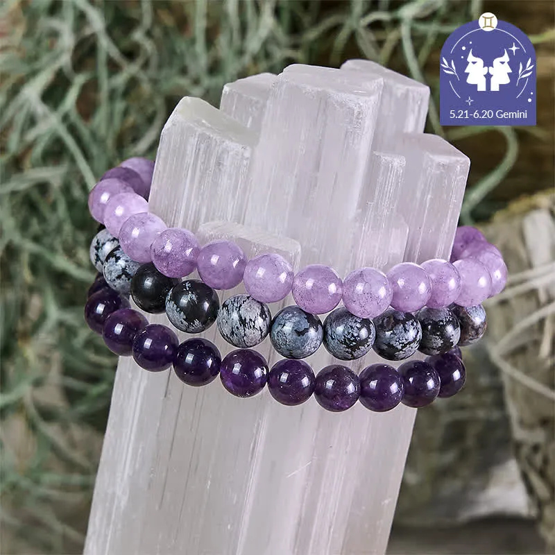 Olivenorma Zwillinge – 21. Mai – 20. Juni – Sternzeichen-Astrologie-Kristallarmband-Set