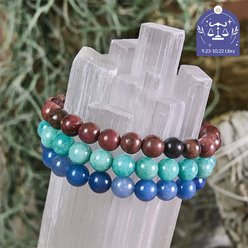 Olivenorma Libra – 23. September – 22. Oktober – Sternzeichen-Armbandset mit Kristallen