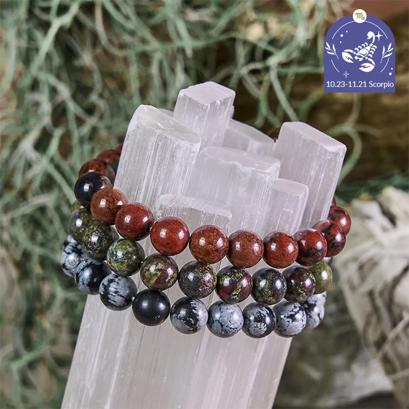 Olivenorma Scorpio – 23. Okt. – 21. Nov. – Sternzeichen-Armbandset mit Kristallen