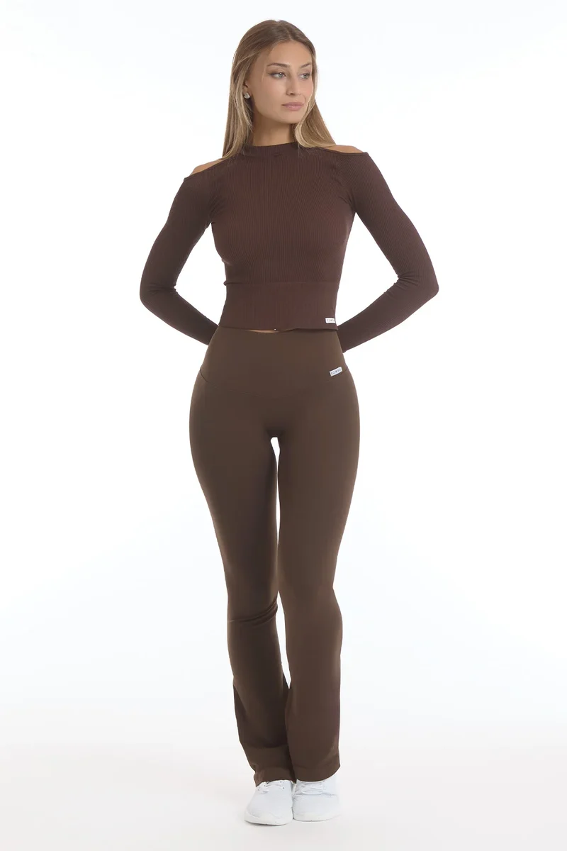 Maglia Nyx Spalle Scoperte Cioccolato