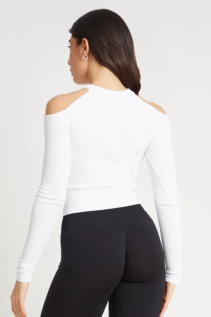 Maglia Nyx Spalle Scoperte Bianco
