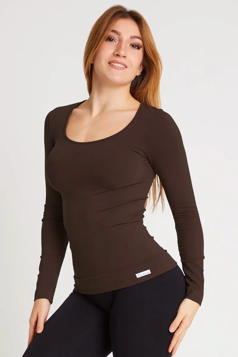Maglia Manica Lunga Snellente Cioccolato 2.0