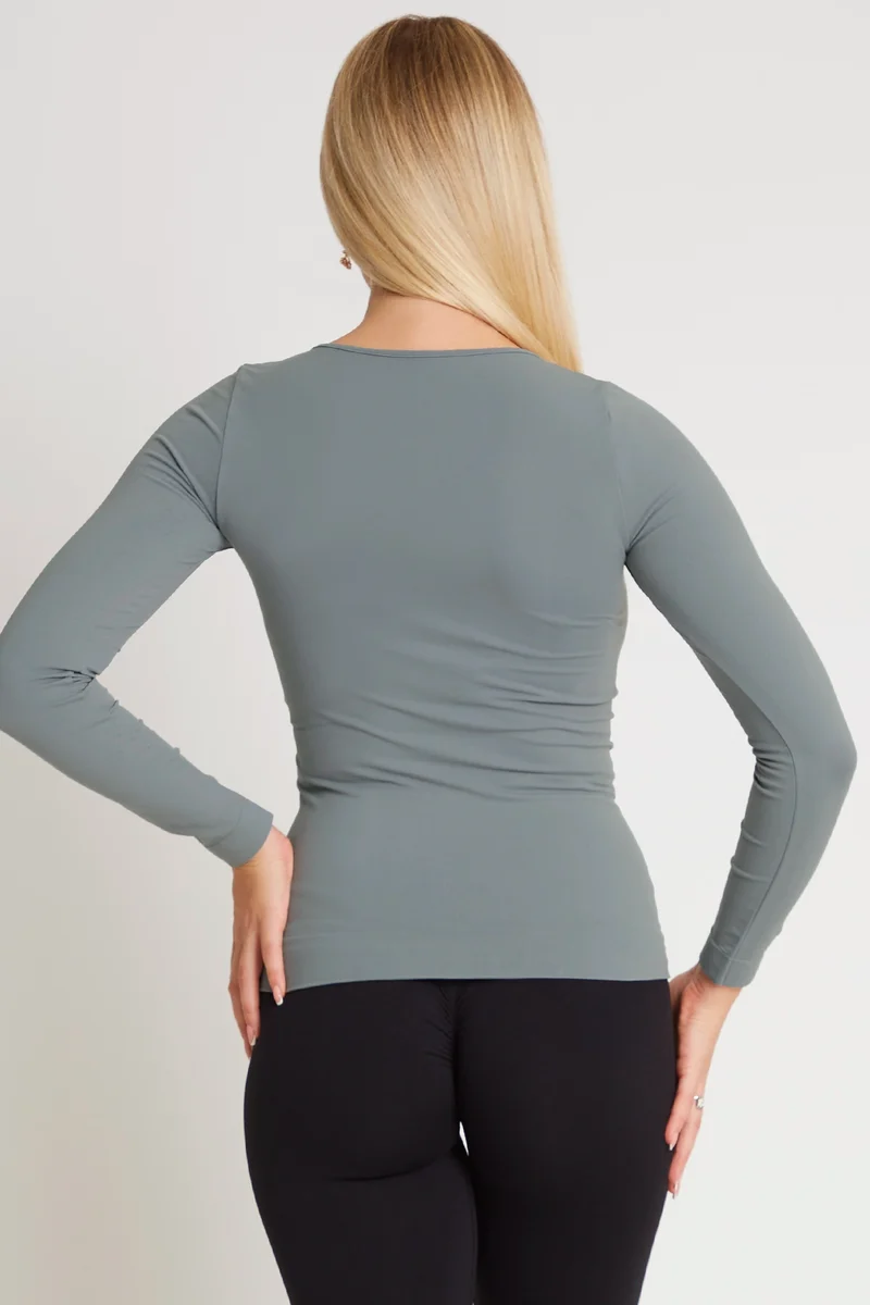 Maglia Manica Lunga Snellente Grigio Nebbia 2.0