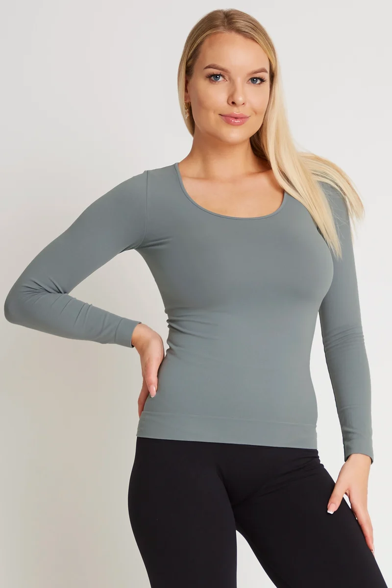Maglia Manica Lunga Snellente Grigio Nebbia 2.0