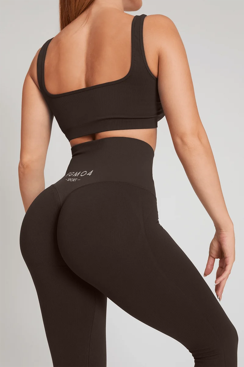 Leggings Push Up Calipso Caffè Costine