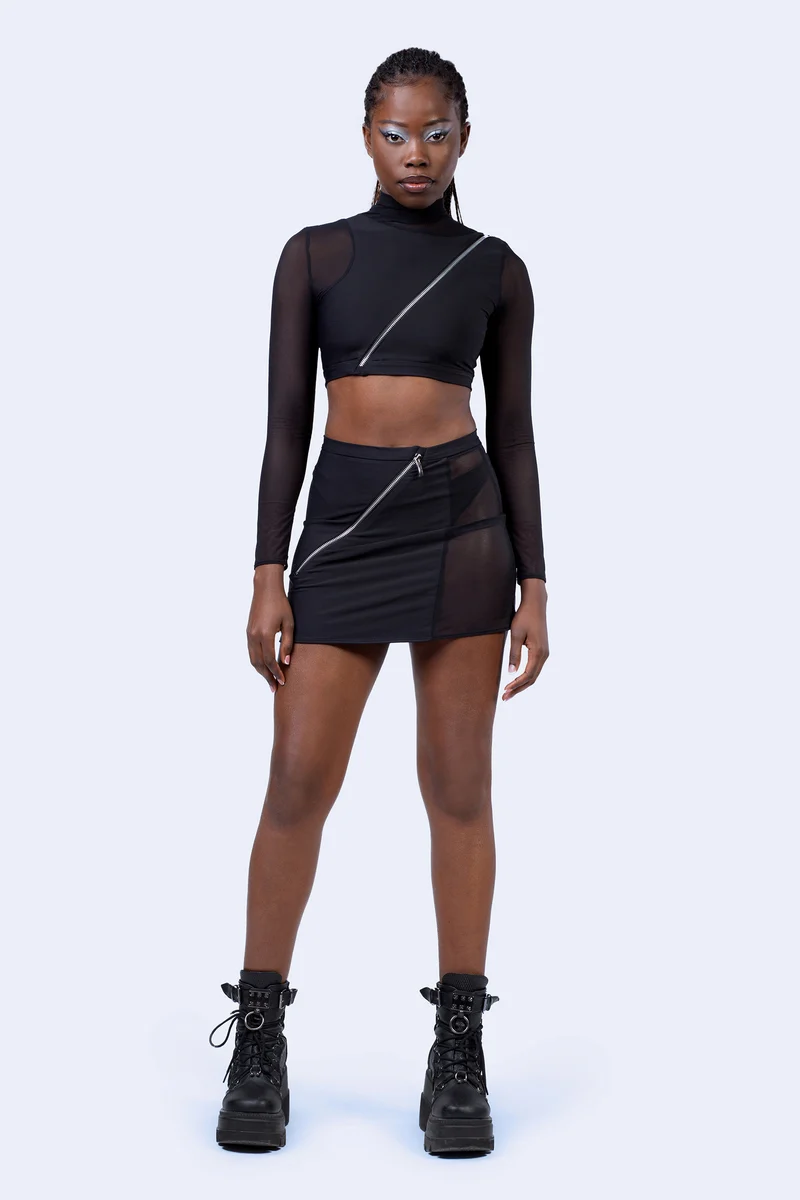 Moxie Zipper Paneled Top