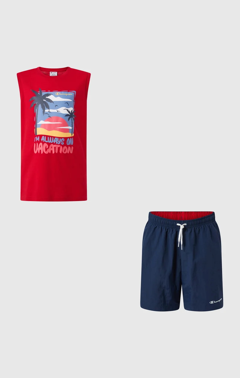 Boys’ Sleeveless T-Shirt and Swim Shorts Set
